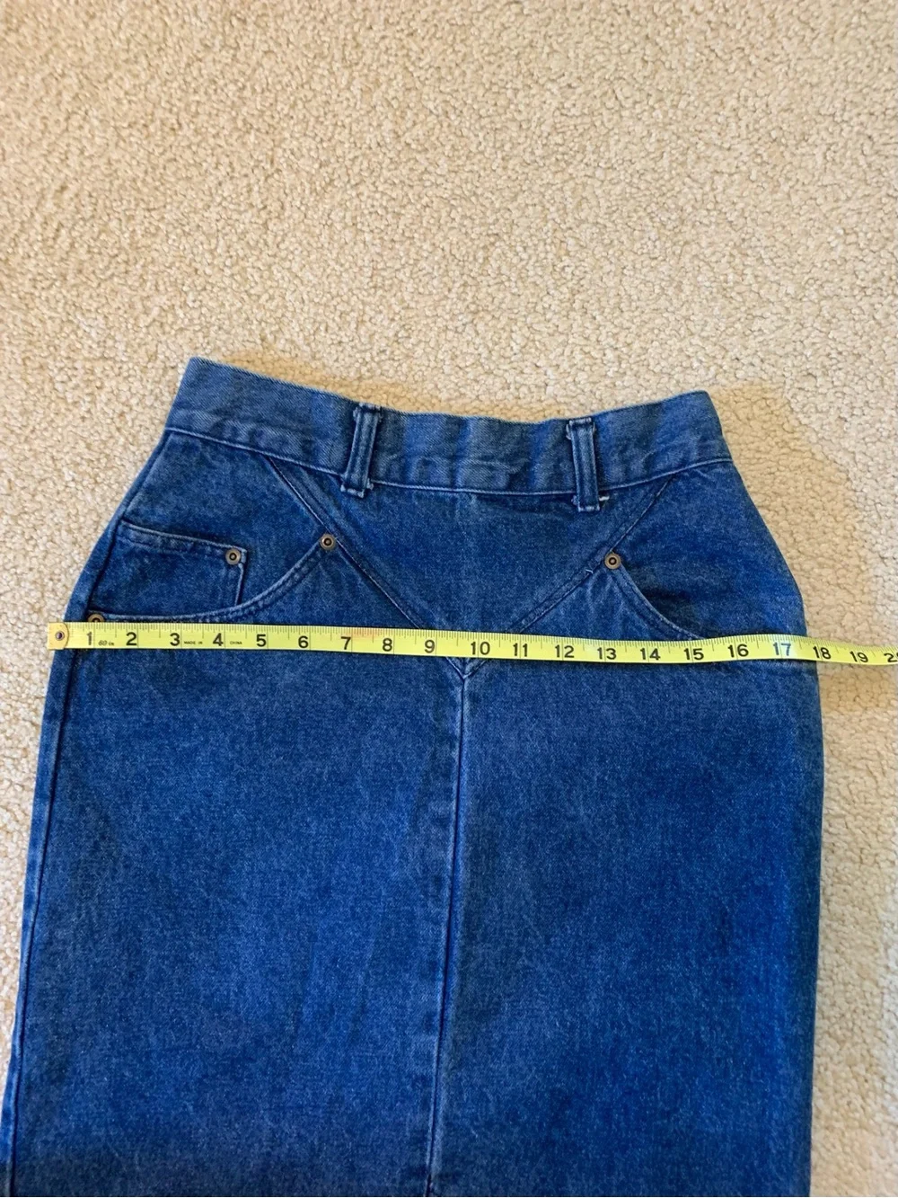 VTG Blue Denim Yoke Midi Skirt - Made in USA - Small - Picture 4 of 12
